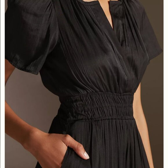 Anthropologie's Somerset Maxi Dress - The Lumensilk Edition Black Size XSP - Picture 2 of 8